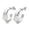 304 Stainless Steel Twist Round Stud Earrings EJEW-B026-19P-1