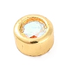 Rack Plating Flat Round Brass Micro Pave Cubic Zirconia Cabochons KK-F874-03G-08-2