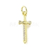 Brass Micro Pave Cubic Zirconia Pendants KK-V007-17G-1