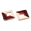 Spray Painted Wood Big Pendants WOOD-TAC0001-01D-3