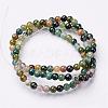Natural Indian Agate Beads Strands GSR4mmC002-3