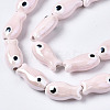 Handmade Porcelain Ceramic Beads Strands X1-PORC-T006-03Q-3