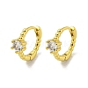Brass Micro Pave Cubic Zirconia Hoop Earring EJEW-C088-19G-01-1