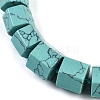Synthetic Turquoise Hexagon Prism Graduated Beaded Necklaces for Women Men NJEW-K388-03I-2
