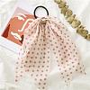Polka Dot Pattern Cloth Elastic Hair Accessories OHAR-PW0007-17B-1