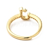 Rack Plating Brass Cubic Zirconia Arabic Letters Adjustable Rings for Women RJEW-S407-10G-14-3