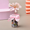 Natural Rose Quartz Chips Tree of Life Decorations DJEW-PW0013-19D-1