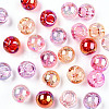 UV Plating Rainbow Iridescent Acrylic Beads OACR-G012-04-2