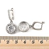 925 Sterling Silver Micro Pave Cubic Zirconia Dangle Hoop Earrings EJEW-F371-01B-01-4