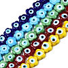 Handmade Evil Eye Lampwork Beads Strands LAMP-N029-008-1