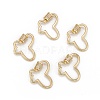 Brass Micro Pave Cubic Zirconia Screw Carabiner Lock Charms KK-I657-15G-1