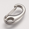 Non-Tarnish 304 Stainless Steel Push Gate Snap Keychain Clasp Findings STAS-F083-04P-01-2