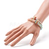 Stripe Resin Rondelle Beads Stretch Bracelets for Parent and Kid BJEW-JB06635-7