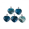 Natural Dragon Veins Agate Pendants G-N0325-14A-1