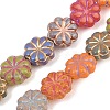 Painted Glass Beads Strands GLAA-F133-07B-1