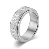 Star & Moon & Sun 304 Stainless Steel Rotatable Finger Ring PW-WG61315-01-1