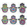 ARRICRAFT 6pcs 3 style Computerized Embroidery Cloth Iron On Sequins Patches PATC-AR0001-01-1