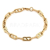 304 Stainless Steel Oval Link  Chain Bracelets for Women Men BJEW-F488-49A-G-4