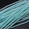 Faceted Rondelle Full Rainbow Plated Electroplate Glass Beads Strands EGLA-M004-2mm-B08-1