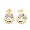 Brass Micro Pave Clear Cubic Zirconia Charms Pendants ZIRC-K086-23G-1