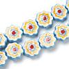 Handmade Porcelain Flower Beads Strands PORC-G006-14A-1