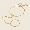 Minimalist Bamboo 304 Stainless Steel Link Ring Bracelets GG6478-1