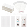240Pcs 2 Style Rectangle Blank Paper Keyring Display Card DIY-GA0003-14-1