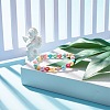 Acrylic Beaded Stretch Bracelet with Heart for Women BJEW-JB07564-2