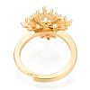 Rhombus Brass Micro Pave Clear Cubic Zirconia Cup Peg Ring Settings KK-T076-17G-3