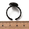 Flower 304 Stainless Steel Cuff Ring Components STAS-P454-05D-B-3