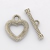 Tibetan Style Alloy Heart Toggle Clasps PALLOY-J471-32AS-1