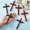 6Pcs Wooden Cross Wall Decoration AJEW-GO0002-23A-3