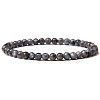 4mm Round Natural Labradorite Beads Bracelet for Men X-KG3069-10-1