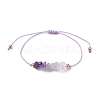 Gemstone Braided Bead Bracelet BJEW-JB11013-02-1