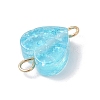 Transparent Resin Heart Links Connector Charms PALLOY-JF04449-01-5