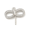 Brass Micro Pave Clear Cubic Zirconia Pendants KK-Z057-03P-1