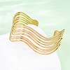 304 Stainless Steel Cuff Bangles for Women BJEW-D306-05G-1