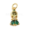 Rack Plating Brass with Cubic Zirconia Pendants KK-Q784-10G-02-1