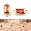 Brass Pave Glass Rectangle Connector Charms KK-H002-06G-02-3