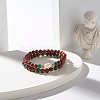 Natural Rosewood Round Beads Bracelets Set BJEW-JB07275-4