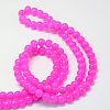 Baking Painted Imitation Jade Glass Round Bead Strands X-DGLA-Q021-6mm-28-3