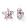 UV Plating Rainbow Iridescent Transparent Acrylic Beads OACR-C007-06F-2