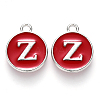 Platinum Plated Alloy Enamel Charms ENAM-S118-03Z-P-1