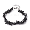 Natural Obsidian Chips Beaded Bracelet X-BJEW-JB09686-04-1