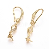Brass Micro Pave Clear Cubic Zirconia Earring Hooks X-ZIRC-L086-008G-2