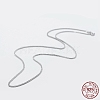Rhodium Plated 925 Sterling Silver Chain Necklaces STER-F039-60cm-17P-1