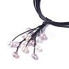 Waxed Cord Lariat Necklaces NJEW-L169-01B-2