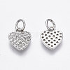 Brass Micro Pave Cubic Zirconia Charms ZIRC-R109-020P-NF-1