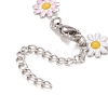 Enamel Daisy Link Chain Necklace NJEW-P220-01P-03-4