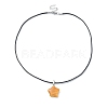 Natural & Synthetic Mixed Stone Star Pendant Necklace with Polyester Cords NJEW-JN04516-5